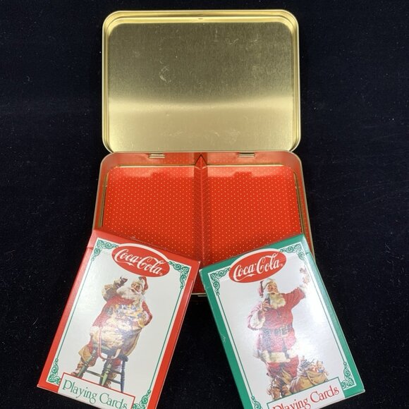 2 Coca-Cola Christmas Nostalgia Playing Cards 2008 1994 LE Keepsake Tins NOS Vtg - Picture 9 of 13